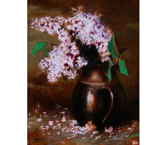 "Pitcher of Lilacs" by Carla Paine